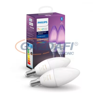 PHILIPS 929002294202  Hue LEDWCA fényforrás 6W B39 230V 2db 470lm E14 25000h A+