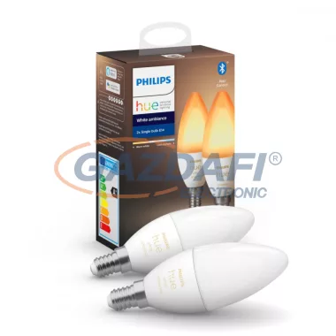 PHILIPS 929002294402  Hue LEDWA fényforrás 6W B39 230V 2200-6500K 2db 470lm E14 25000h A+