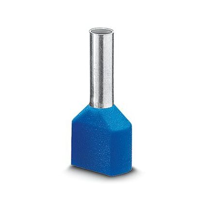   PHOENIX CONTACT 3200836 AI-TWIN  2X 2,5 -10 BU Érvéghüvelyek, két 2,5 mm2-es vezetékhez, hüvelyhosszúság: 10 mm, műanyag gallérral, galvanikus ónozású, színe: kék