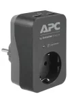 SCHNEIDER PME1WU2B-GR APC túlfeszültségvédő, fekete, 1 kimenet 5 V, 2,4 A, 2 port, USB-töltő, 230 V