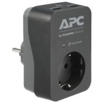   SCHNEIDER PME1WU2B-GR APC túlfeszültségvédő, fekete, 1 kimenet 5 V, 2,4 A, 2 port, USB-töltő, 230 V