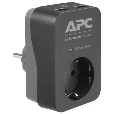 SCHNEIDER PME1WU2B-GR APC túlfeszültségvédő, fekete, 1 kimenet 5 V, 2,4 A, 2 port, USB-töltő, 230 V