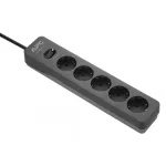   SCHNEIDER PME5U2B-GR APC túlfeszültségvédő, fekete, 5 kimenet 5 V, 2,4 A, 2 port, USB-töltő, 230 V