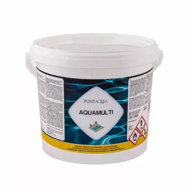 PONTAQUA AMU030 Aquamulti 3kg hármas hatású kombinált vízkezelő és víztisztító tabletta medencéhez klórozószer,algaölő és pelyhesítő (3az1-ben víztisztító tabletta)