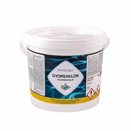 PONTAQUA CLG030 Gyorsaklór (granulátum) 3kg fertőtlenítő tabletta medencéhez PONTAQUA CLG030 Gyorsaklór (granulátum) 3kg fertőtlenítő tabletta medencéhez