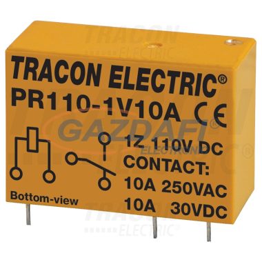 TRACON PR110-1V10A Print relé 110V DC / 1×CO (10A, 230V AC / 30V DC)