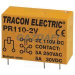   TRACON PR110-2V Print relé 110V DC / 2×CO (5A, 230V AC / 30V DC)