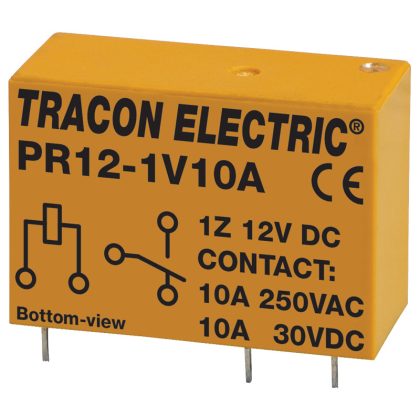   TRACON PR12-1V10A Print relé 12V DC / 1×CO (10A, 230V AC / 30V DC)