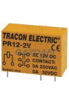 TRACON PR12-2V Print relé 12V DC / 2×CO (5A, 230V AC / 30V DC)