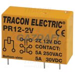   TRACON PR12-2V Print relé 12V DC / 2×CO (5A, 230V AC / 30V DC)