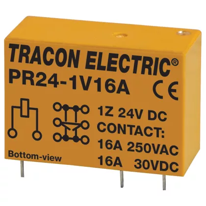   TRACON PR24-1V16A Print relé 24V DC / 1×CO (16A, 230V AC / 30V DC)