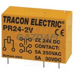   TRACON PR24-2V Print relé 24V DC / 2×CO (5A, 230V AC / 30V DC)