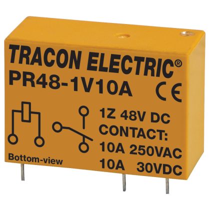   TRACON PR48-1V10A Print relé 48V DC / 1×CO (10A, 230V AC / 30V DC)