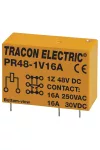 TRACON PR48-1V16A Print relé 48V DC / 1×CO (16A, 230V AC / 30V DC)