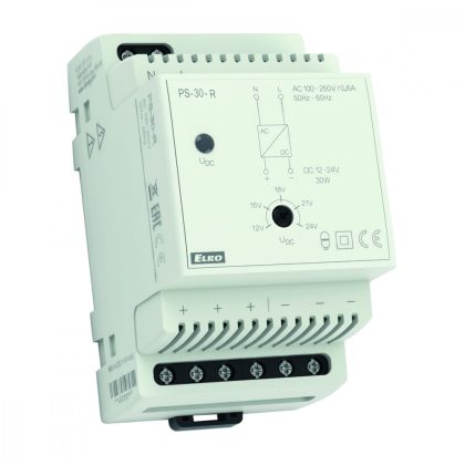   Elko PS-30-R Szabályozható 30W kapcsolóüzemű tápegység 100-230AC/12-24V DC