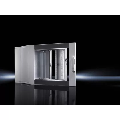   RITTAL 2246605 EL fali ház, 3 részes szerelőlemezzel és profilsínekkel, fix beépítés, 6U, 373mm mély