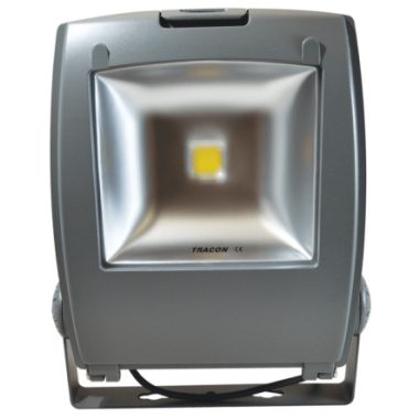 TRACON R-SMDP-80W LED floodlight, powder coated 100-240 VAC, 80 W, 6400 lm, 4500 K, 50000 h, EEI = A