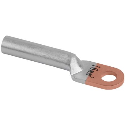 TRACON RA25-8 Szigeteletlen réz-alumínium szemes csősaru 25mm2, M8, (d1=7,5mm, d2=8,5mm)