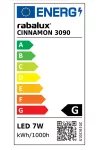 RÁBALUX 3090 Cinnamon,belt.fali,LED 7W,3000K,tölgy