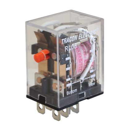   TRACON RL08-110DC Miniatűr teljesítmény relé 110V DC / 2×CO (10A, 230V AC / 28V DC)