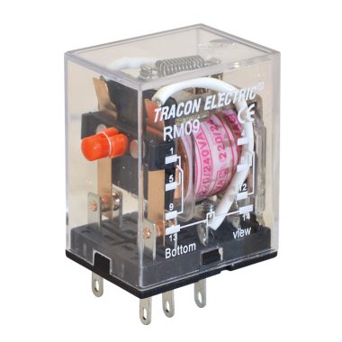 TRACON RM09-48DC Miniatűr relé 48V DC / 2×CO, (3A, 230V AC / 28V DC)