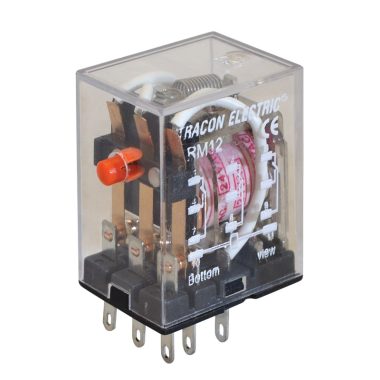 TRACON RM12-12DC Miniatűr relé 12V DC / 3×CO, (3A, 230V AC / 28V DC)