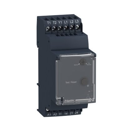   SCHNEIDER RM35TM250MW Zelio Control háromfázisú fázis- és motorhőmérséklet-figyelő relé, 2CO, 5A, 24…240VAC/DC