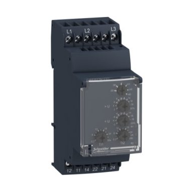 SCHNEIDER RM35UB330 Zelio Control háromfázisú feszültségfigyelő relé, 3f, 1+1CO, 5A, 220…480VAC