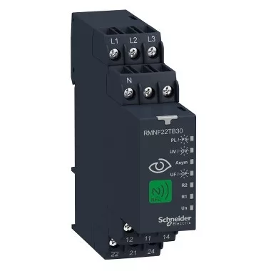 SCHNEIDER RMNF22TB30 Zelio Control háromfázisú fázis- és feszültségfigyelő relé, NFC, 2CO, 8A, multifunkciós, ki- és bekapcsolás késlelt. SCHNEIDER RMNF22TB30 Zelio Control háromfázisú fázis- és feszültségfigyelő relé, NFC, 2CO, 8A, multifunkciós, ki- és bekapcsolás késlelt.