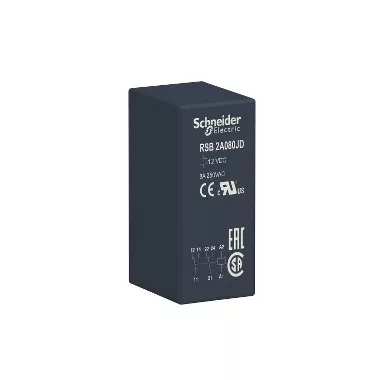 SCHNEIDER RSB2A080JD Zelio RSB interfész relé, 2CO, 8A, 12VDC