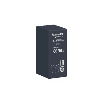   SCHNEIDER RSB2A080JD Zelio RSB interfész relé, 2CO, 8A, 12VDC