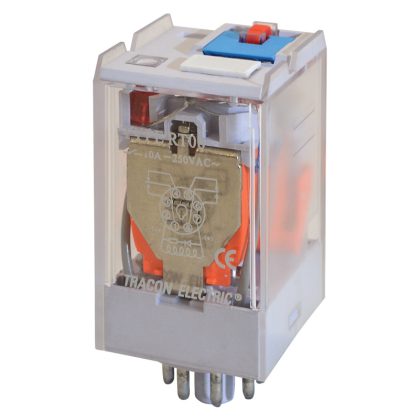 TRACON RT08-110DC Ipari teljesítmény relé 110V DC / 2×CO (10A, 230V AC / 28V DC)