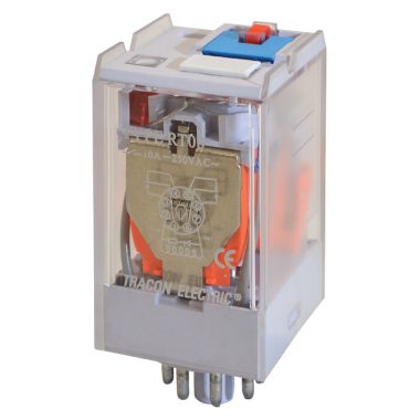TRACON RT08-48DC Ipari teljesítmény relé 48V DC / 2×CO (10A, 230V AC / 28V DC)
