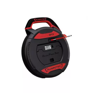 RUNPOTEC 101950 GF3 Üvegszálas vezetékbehúzó, digitális hosszmérővel 50 m, 3 mm átmérő (RUNPOTEC 101950)