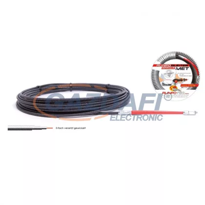   RUNPOTEC 300170 Rugós vezetékbehúzó fém, RUNPOGLEIDER fejjel 10 m, átmérő 4mm