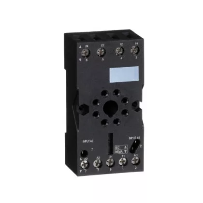   SCHNEIDER RUZC2M Zelio foglalat, RUM/RE88 univerzális reléhez, hengeres 2CO relékhez, vegyes elrendezésű, csavaros