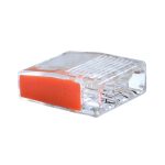 TRACON RVO2,5-3 Csavar nélküli vezetékösszekötő, átlátszó/narancs 3×0,5-2,5mm2, 450VAC, ma
