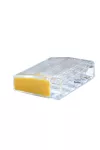 TRACON RVO2,5-5 Csavar nélküli vezetékösszekötő, átlátszó/sárga 5×0,5-2,5mm2, 450VAC, max. 16A
