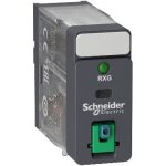   SCHNEIDER RXG12ED Zelio RXG Interfész relé, 1CO, 10A, 48VDC, tesztgomb, LED