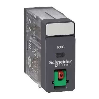 SCHNEIDER RXG21B7 Zelio RXG Interfész relé, 2CO, 5A, 24VAC, tesztgomb