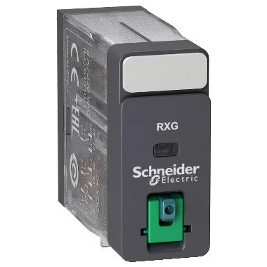 SCHNEIDER RXG21JD Zelio RXG Interfész relé, 2CO, 5A, 12VDC, tesztgomb