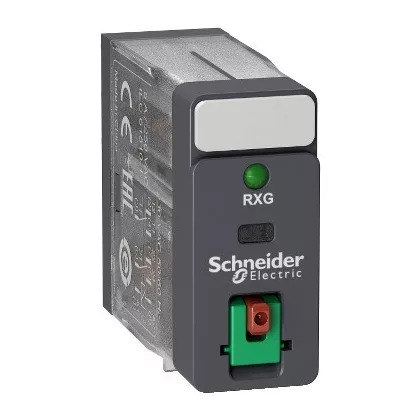 SCHNEIDER RXG22F7 Zelio RXG Interfész relé, 2CO, 5A, 120VAC, tesztgomb, LED