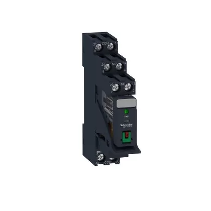   SCHNEIDER RXG22P7PV Zelio RXG Interfész relé foglalattal, 2CO, 5A, 230VAC, tesztgomb, LED