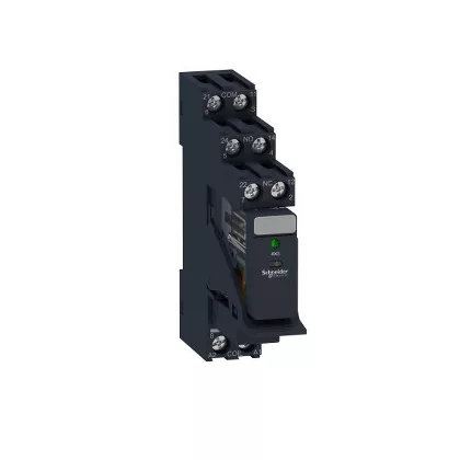 SCHNEIDER RXG23BDPV Zelio RXG Interfész relé foglalattal, 2CO, 5A, 24VDC, LED