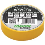   TRACON S10-15 Szigetelőszalag, sárga 10m×15mm, PVC, 0-90°C, 40kV/mm