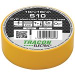 TRACON S10 Szigetelőszalag, sárga 10m×18mm, PVC, 0-90°C, 40kV/mm