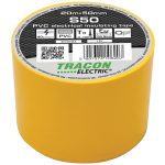 TRACON S50 Szigetelőszalag, sárga 20m×50mm, PVC, 0-90°C, 40kV/mm