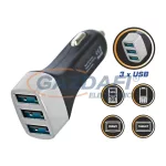 Autós USB töltő, 3 aljzat, 3,1A