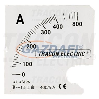 TRACON SCALE-45-AC-400 Skálalap ACAMS-X/5 műszerhez 0 - 400 (800) A