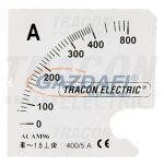   TRACON SCALE-45-AC-800 Skálalap ACAMS-X/5 műszerhez 0 - 800 (1600) A